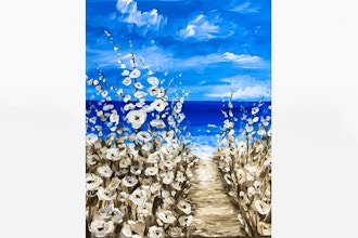 Paint Nite: Serene Beach Blossoms